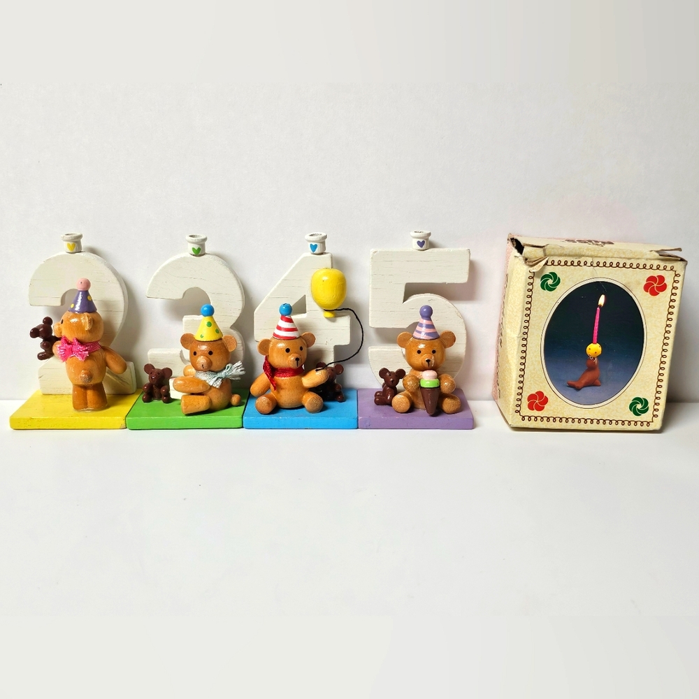 Vintage R. Dakin & Co. Teddy Bear Candle Holders